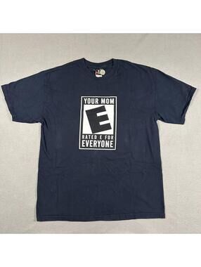 Vtg Hanes Beefy faded black your mom rated graphic t-shirt